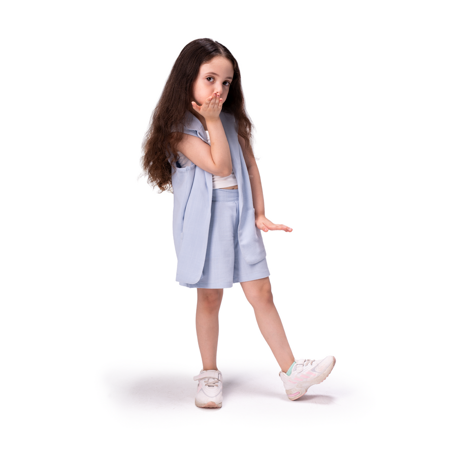 Baby Blue Linen Cotton 100% Set