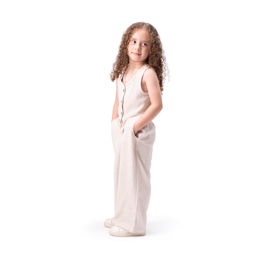 Beige Cotton 100% Jumpsuit