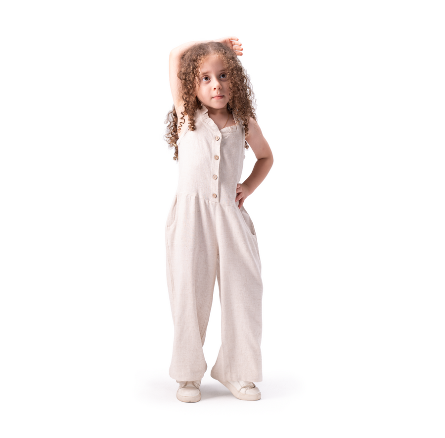 Beige Cotton 100% Jumpsuit