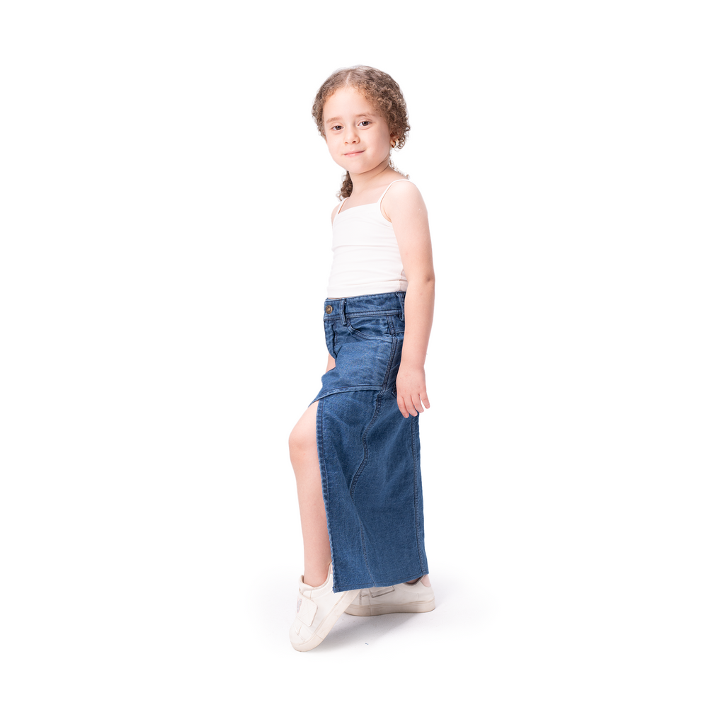 Blue Denim Skirt Set - LALYA 3