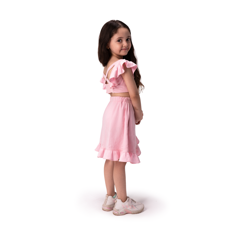Pink Linen Cotton 100% Skirt Set - LALYA 3