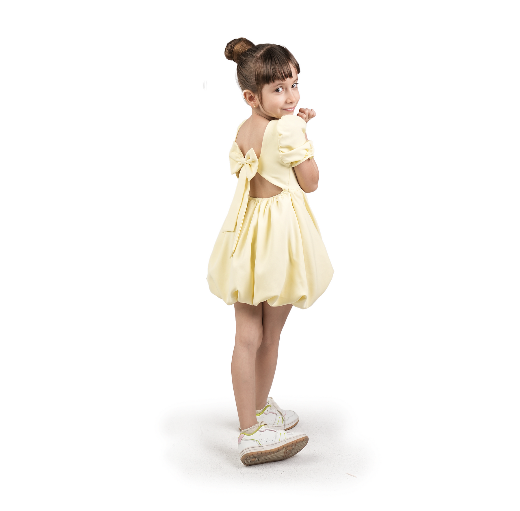 Yellow Puff Sleeve Barbie Dress - LALYA 2