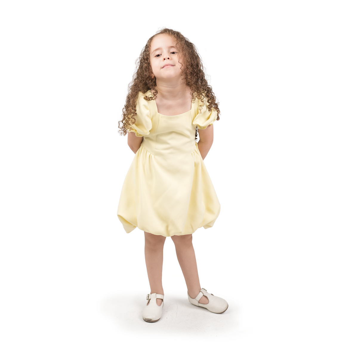 Yellow Puff Sleeve Barbie Dress - LALYA 7